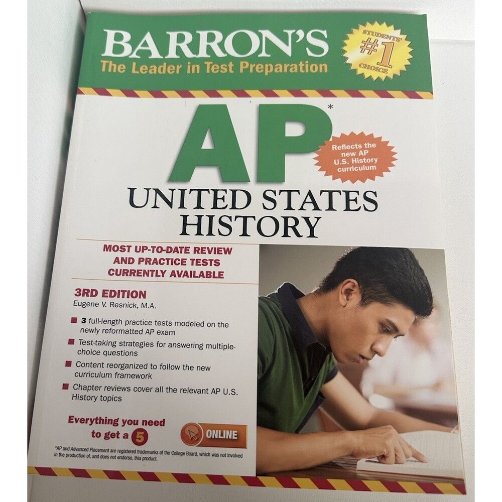 Barron’s APUSH AP United States History 3rd Ed Test Prep Book UNUSED Practice